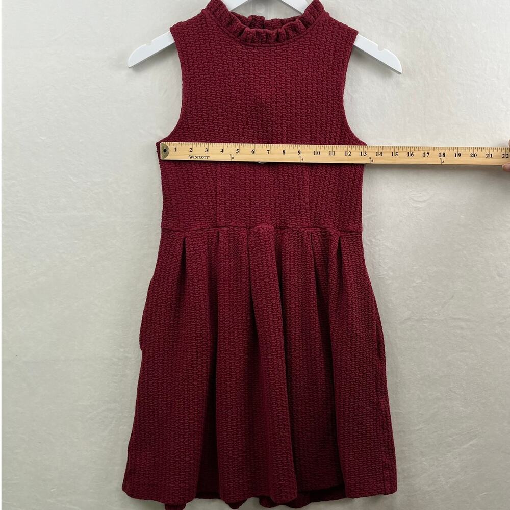Anthropologie Ganni Burgundy Pinnacle Pleated Sleeveless Fit & Flare Dress  XS - Picture 9 of 15